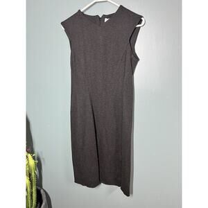 MM LaFleur Lydia Size 4 Gray Ponte Knee Length Sheath Casual Business Work Dress